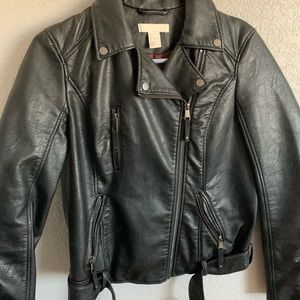H&M Faux leather motto jacket